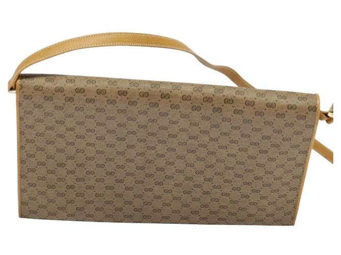 Gucci Borsa a spalla Micro GG Supreme PVC Beige Oro Auth BA1958 D'oro - vista 2