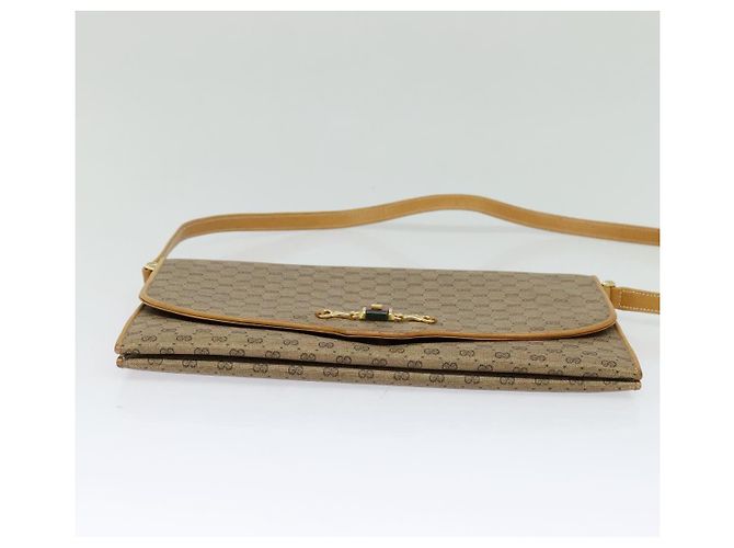 Gucci Borsa a spalla Micro GG Supreme PVC Beige Oro Auth BA1958 D'oro - vista 5