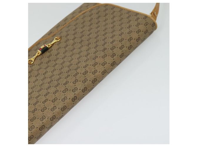 Gucci Borsa a spalla Micro GG Supreme PVC Beige Oro Auth BA1958 D'oro - vista 6