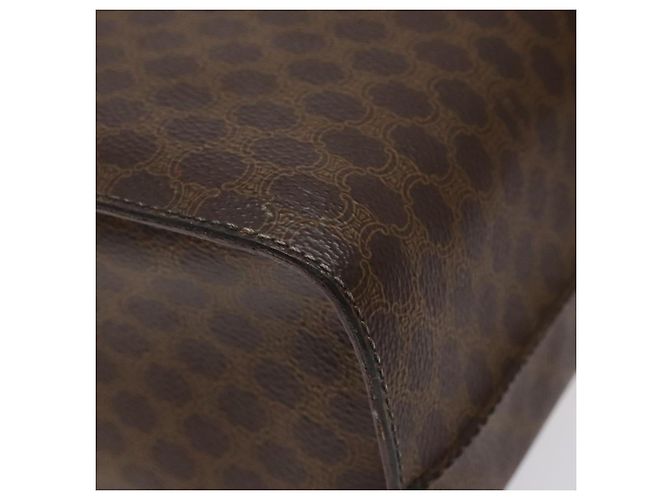 Céline Bolsa Vanity em lona Macadam CELINE em couro PVC marrom dourado Auth 123102 - vista 15