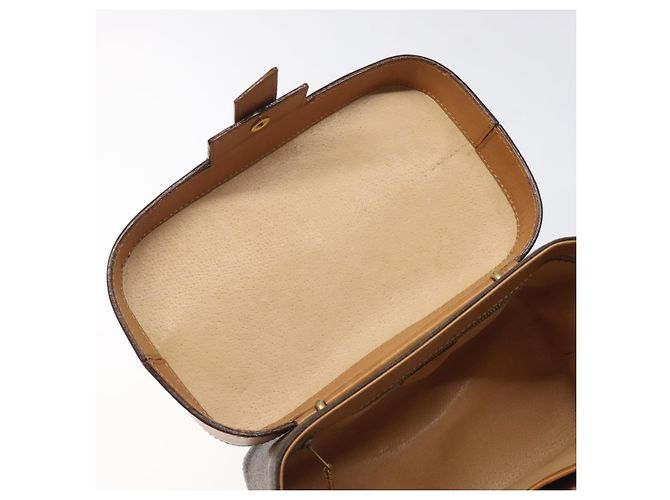 Céline Bolsa Vanity em lona Macadam CELINE em couro PVC marrom dourado Auth 123102 - vista 18