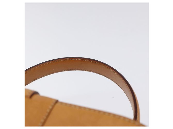 Céline Bolsa Vanity em lona Macadam CELINE em couro PVC marrom dourado Auth 123102 - vista 8