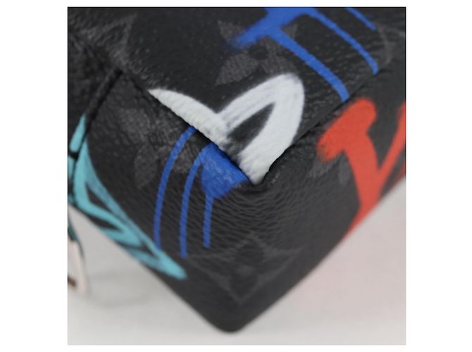 LOUIS VUITTON Eclipse Graffiti Portachiavi Pouch Quadrato M00969 Auth 117679AM Monogramma - vista 7