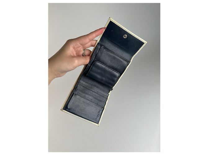 Portefeuille vintage Dior Oblique Monogram bleu blanc - vue 3