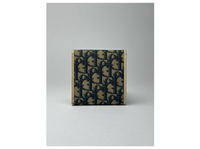 Portefeuille vintage Dior Oblique Monogram bleu blanc - vue 4