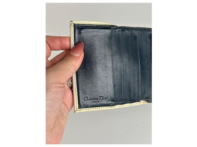 Portefeuille vintage Dior Oblique Monogram bleu blanc - vue 5