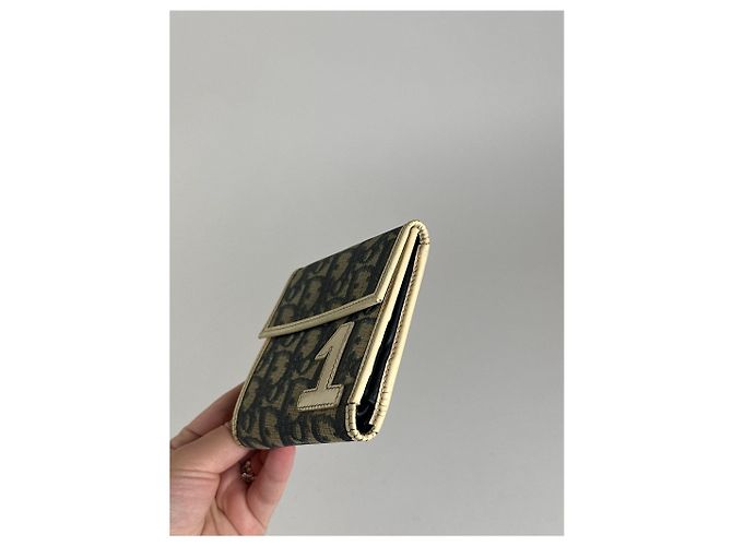 Portefeuille vintage Dior Oblique Monogram bleu blanc - vue 8