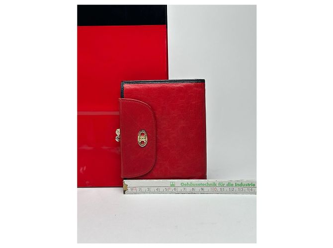 Céline Vintage Celine Paris Monogram Leather wallet red - view 12