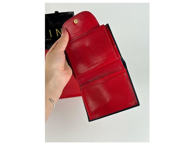 Céline Vintage Celine Paris Monogram Leather wallet red - view 8