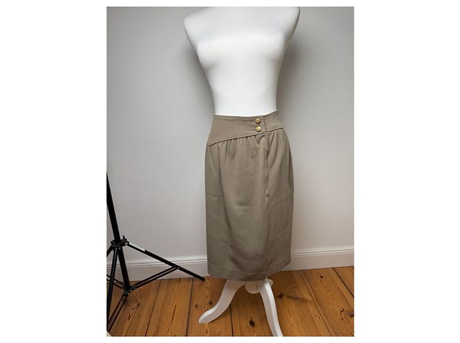 Gonna vintage Dior kaki M Cachi - vista 15
