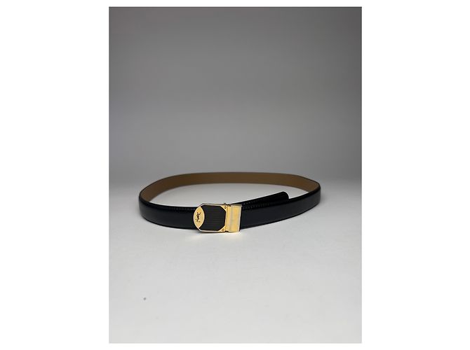 Vintage Yves Saint Laurent Ledergürtel schwarz - Ansicht 3