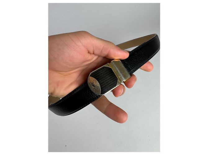 Vintage Yves Saint Laurent Ledergürtel schwarz - Ansicht 8