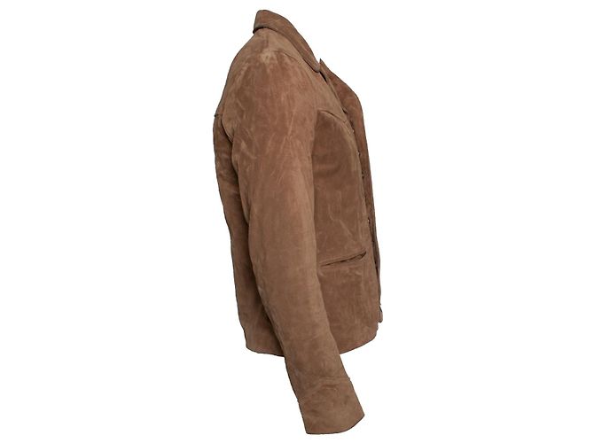 Saint Laurent, Wildleder-Westernjacke in Cognac 2019 Braun - Ansicht 2