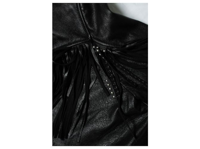 Lederfransenjacke von Saint Laurent, 2015 Schwarz - Ansicht 5