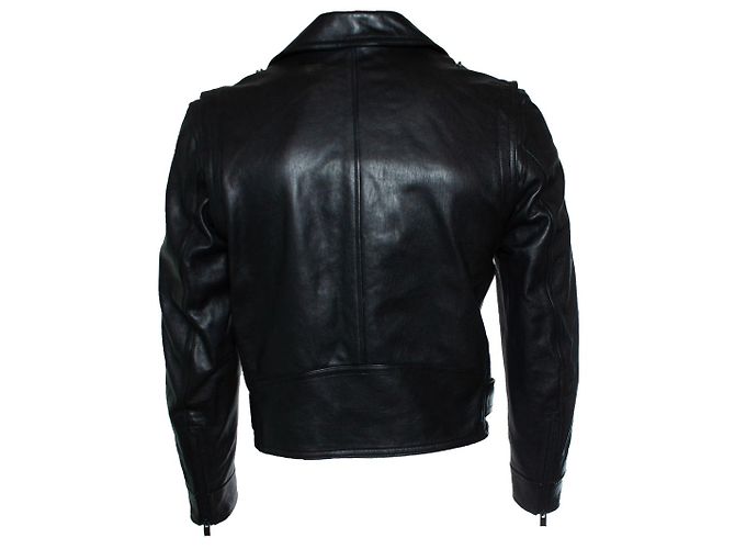 Saint Laurent, schwarze Lederbiker FW14 - Ansicht 2