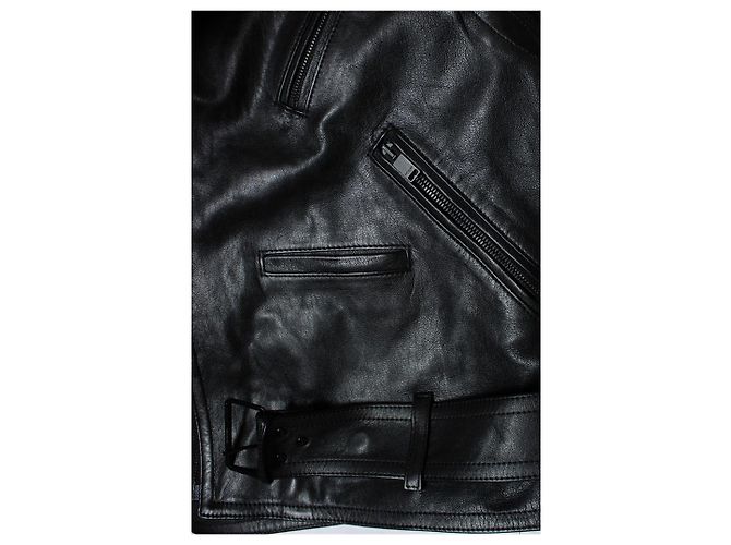Saint Laurent, schwarze Lederbiker FW14 - Ansicht 7