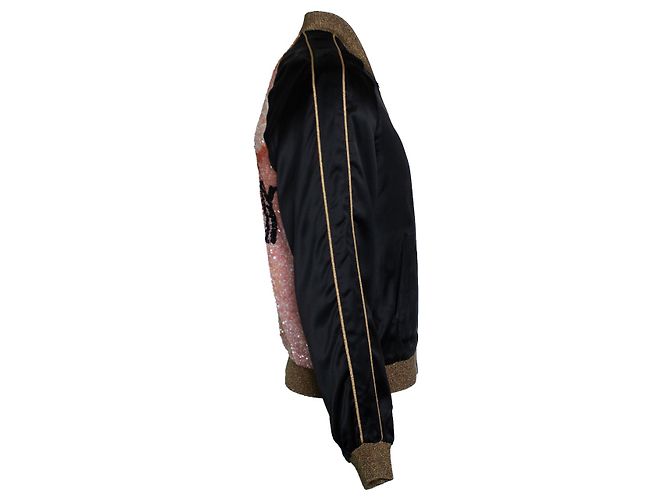 Saint Laurent, Black sequins baby bomber jacket Multiple colors - view 4