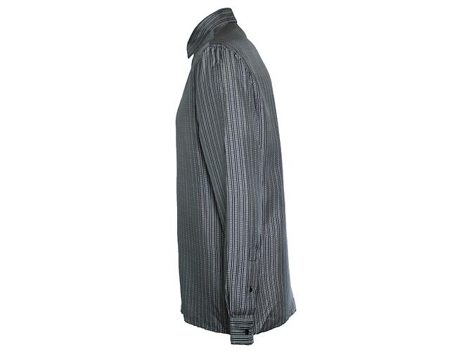 Camicia con stampa greca bianca e nera di Versace Nero Bianco - vista 4