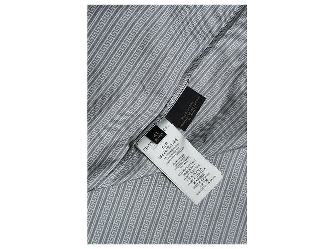 Camicia con stampa greca bianca e nera di Versace Nero Bianco - vista 7