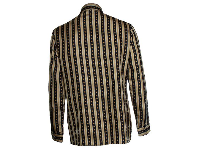 Camicia Versace con stampa greca nera e dorata Nero D'oro - vista 2