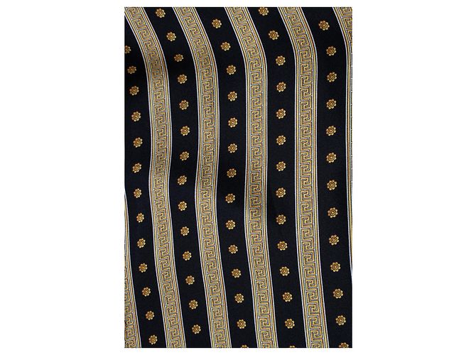 Camicia Versace con stampa greca nera e dorata Nero D'oro - vista 6