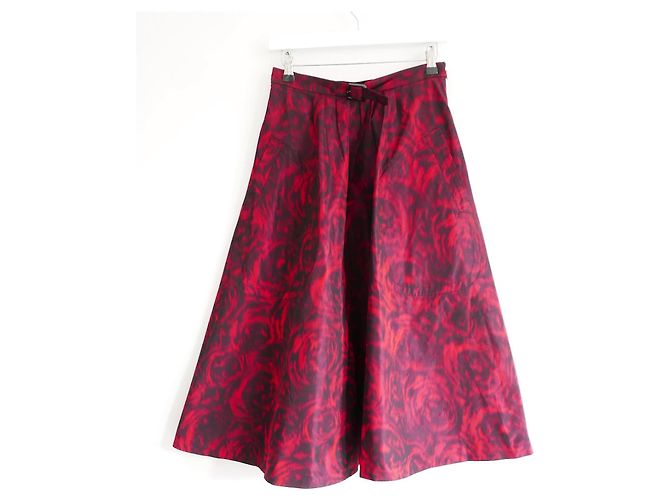 Verschwommene rosa Taffeta-Midirock Christian Dior Herbst 2021 - Ansicht 3