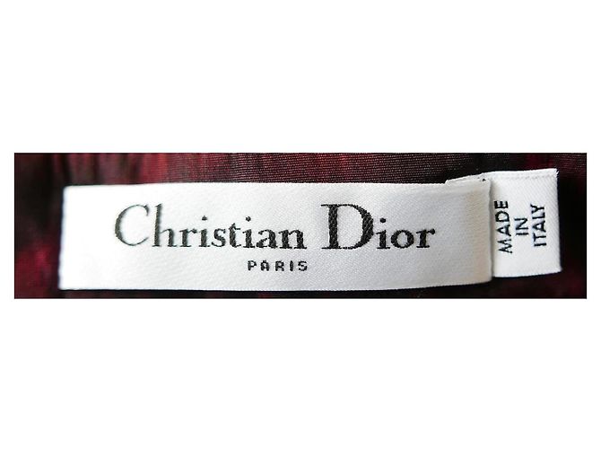 Falda midi de tafetán rosa difusa Christian Dior Otoño 2021 Burdeos - vista 4