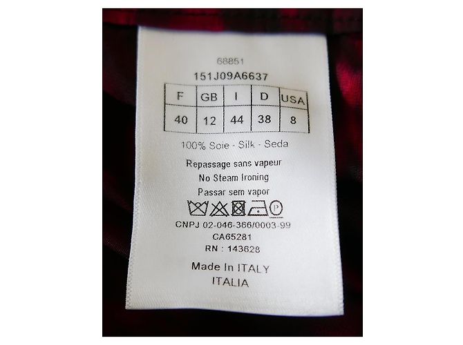 Falda midi de tafetán rosa difusa Christian Dior Otoño 2021 Burdeos - vista 6