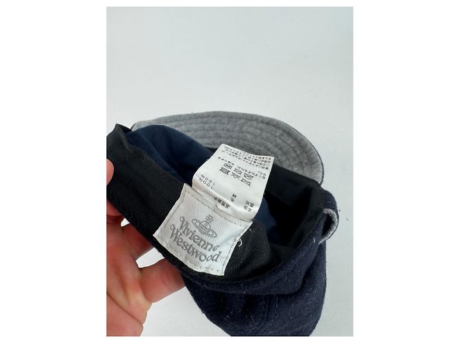 Cappello in lana vintage Vivienne Westwood blu navy nero S/m - vista 9