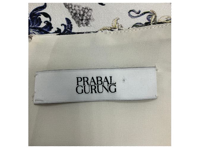 Prabal Gurung Elfenbein Multi-Print Seiden-Satin Mini-Kleid Mehrfarben - Ansicht 4