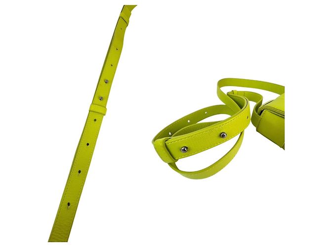 Cassette BORSO A TRACOLLA MINI CASSSETTE IN PELLE DI AGNELLO VERDE LIME BOTTEGA VENETA - vista 3