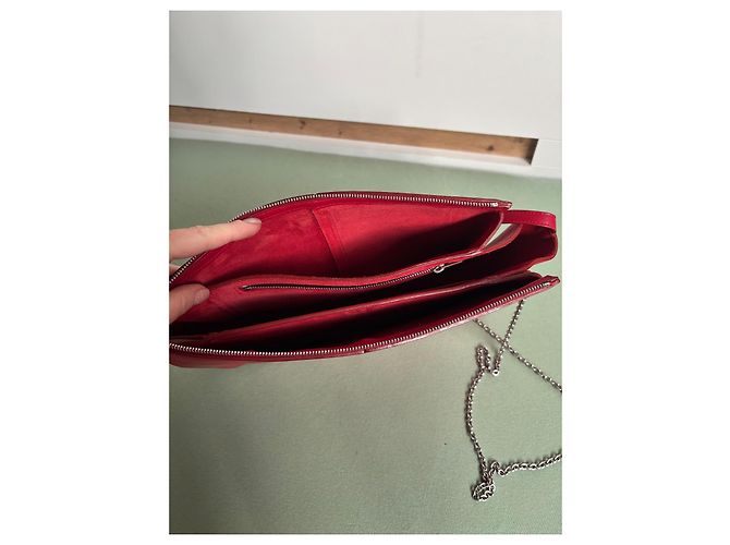 Clutch in pelle Tri-Fold di Céline Rosso - vista 4