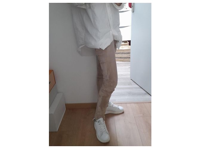 Leggings Ventcouvert de nubuck beige - vista 5