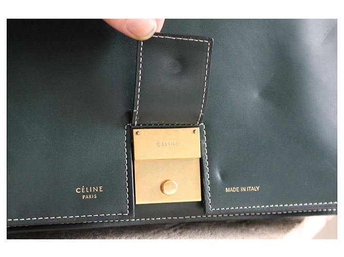 Borsa a mano Céline Tab Bag in pelle verde abete Verde scuro - vista 4