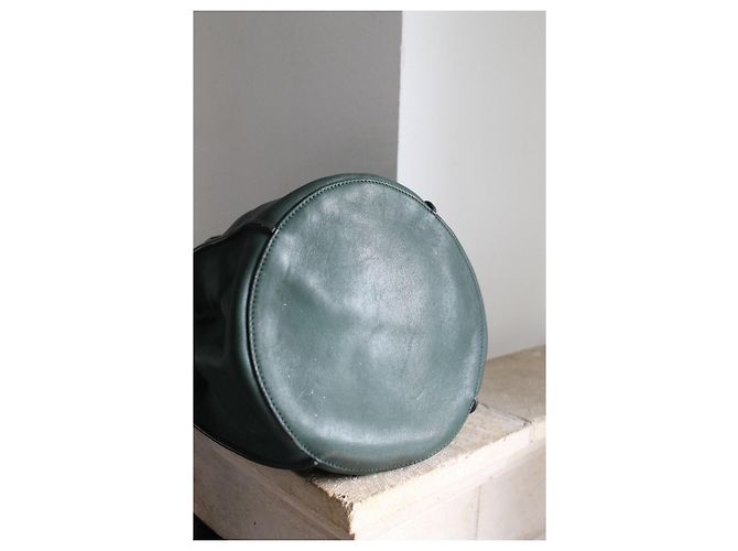Céline Big Bag borsa a secchiello verde in pelle - vista 7