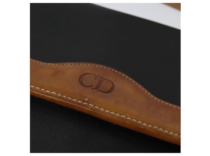 Borsa a spalla Christian Dior in pelle nera e oro Auth BA2030 Nero D'oro - vista 10