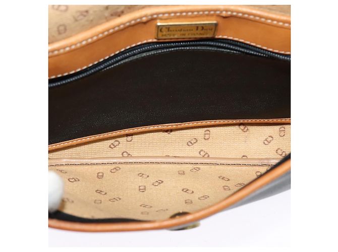 Borsa a spalla Christian Dior in pelle nera e oro Auth BA2030 Nero D'oro - vista 12