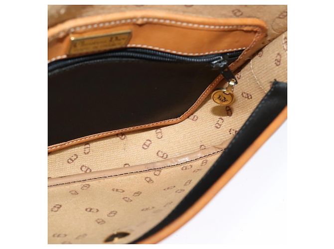 Borsa a spalla Christian Dior in pelle nera e oro Auth BA2030 Nero D'oro - vista 18
