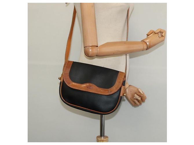 Borsa a spalla Christian Dior in pelle nera e oro Auth BA2030 Nero D'oro - vista 21