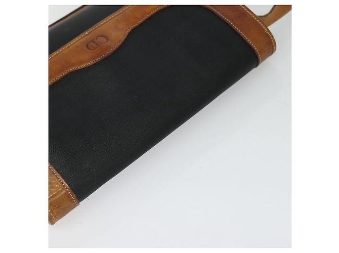 Borsa a spalla Christian Dior in pelle nera e oro Auth BA2030 Nero D'oro - vista 6