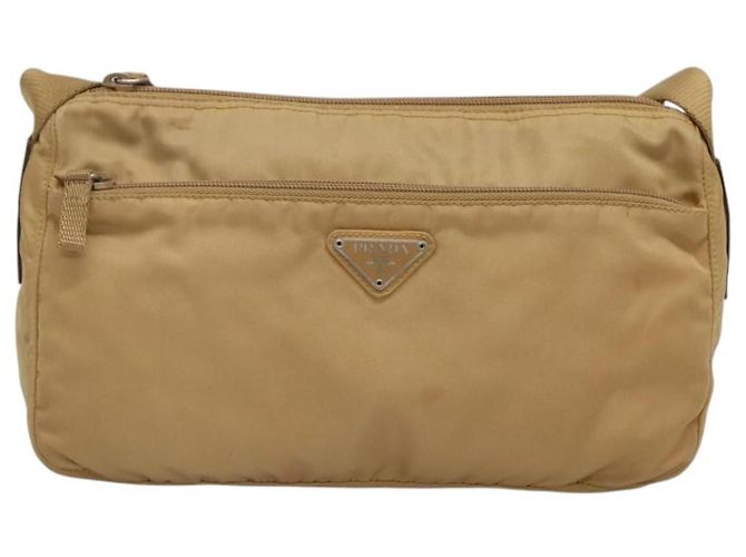 PRADA Borsa a Spalla Nylon Beige Argento Auth 123907 - vista 13