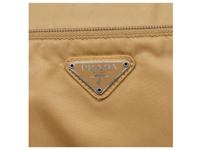 PRADA Borsa a Spalla Nylon Beige Argento Auth 123907 - vista 18