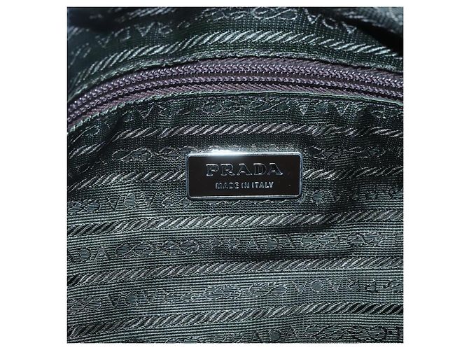 PRADA Borsa a Spalla Nylon Beige Argento Auth 123907 - vista 20