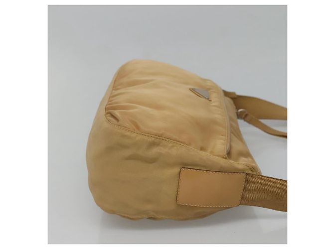 PRADA Borsa a Spalla Nylon Beige Argento Auth 123907 - vista 3