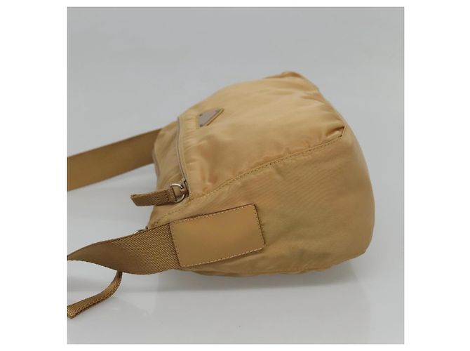 PRADA Borsa a Spalla Nylon Beige Argento Auth 123907 - vista 4