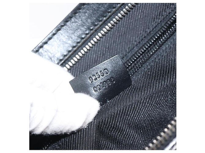 Borsa a Spalla GUCCI Nylon Nero Argento 92560 Auth ep8886 - vista 12