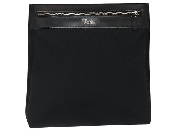 Borsa a Spalla GUCCI Nylon Nero Argento 92560 Auth ep8886 - vista 13