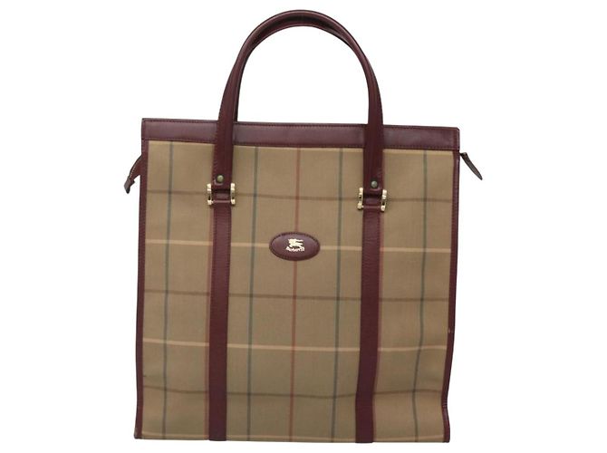 Autre Marque Borsa Tote Burberrys Nova Check in tela beige oro Auth sw663 D'oro - vista 13