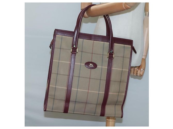 Autre Marque Borsa Tote Burberrys Nova Check in tela beige oro Auth sw663 D'oro - vista 19