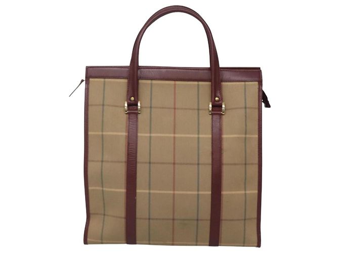 Autre Marque Borsa Tote Burberrys Nova Check in tela beige oro Auth sw663 D'oro - vista 2